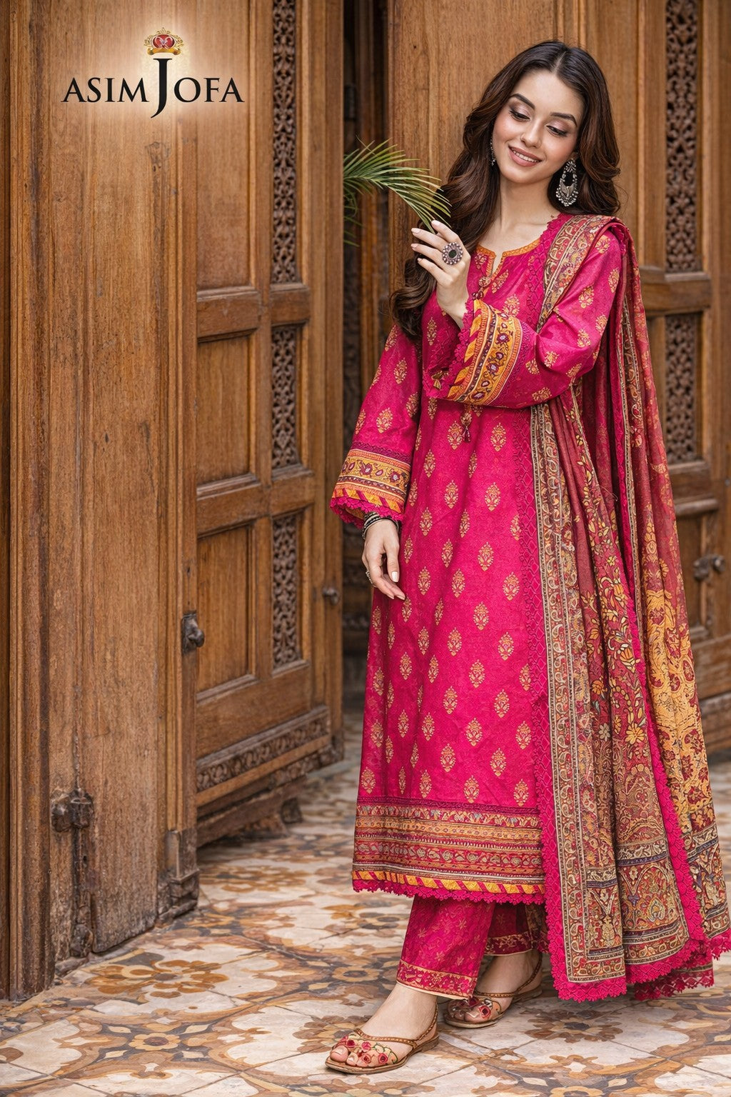 Zahra Radiance – Fuchsia Bloom 3 Piece Lawn Set