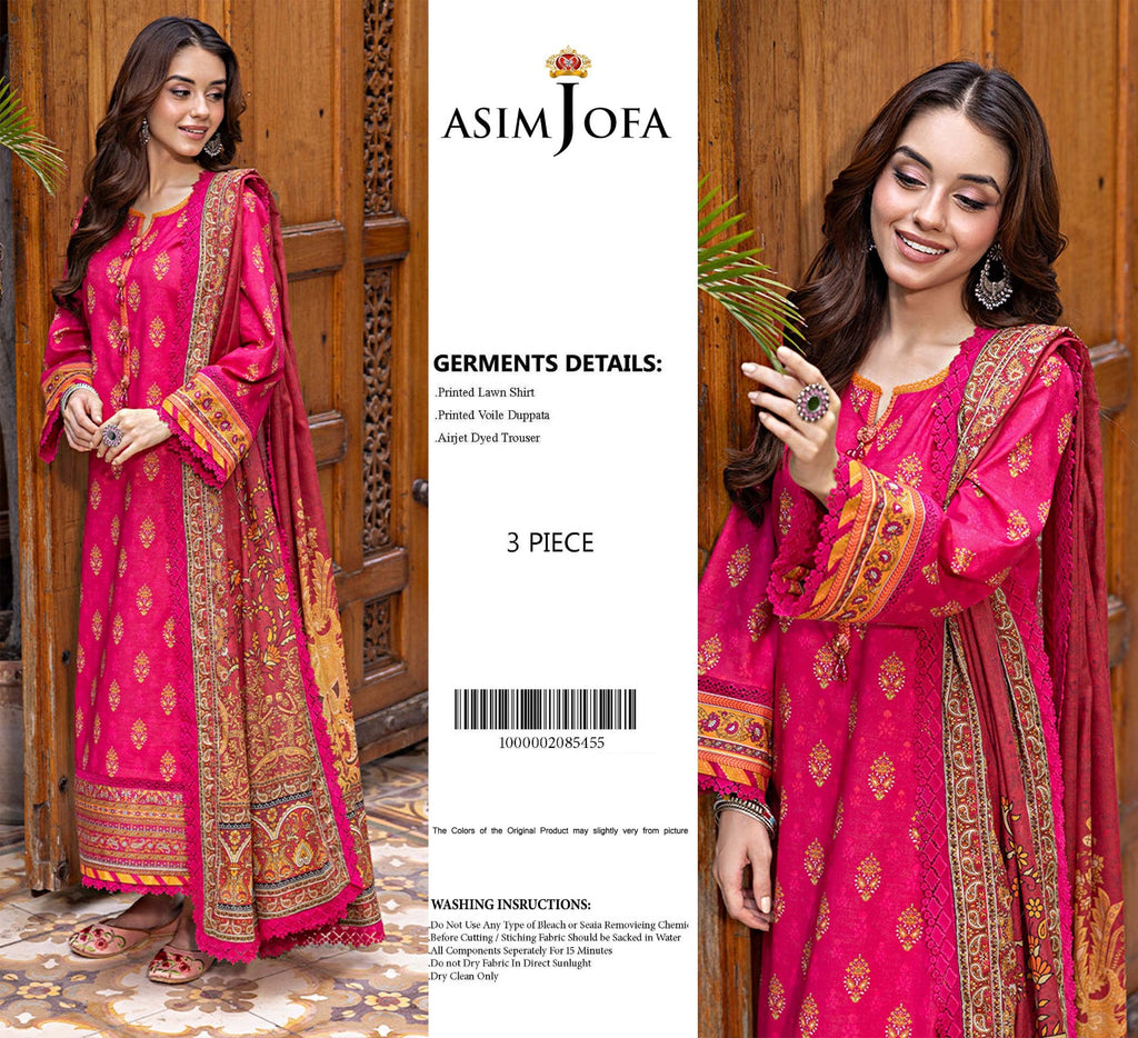 Zahra Radiance – Fuchsia Bloom 3 Piece Lawn Set