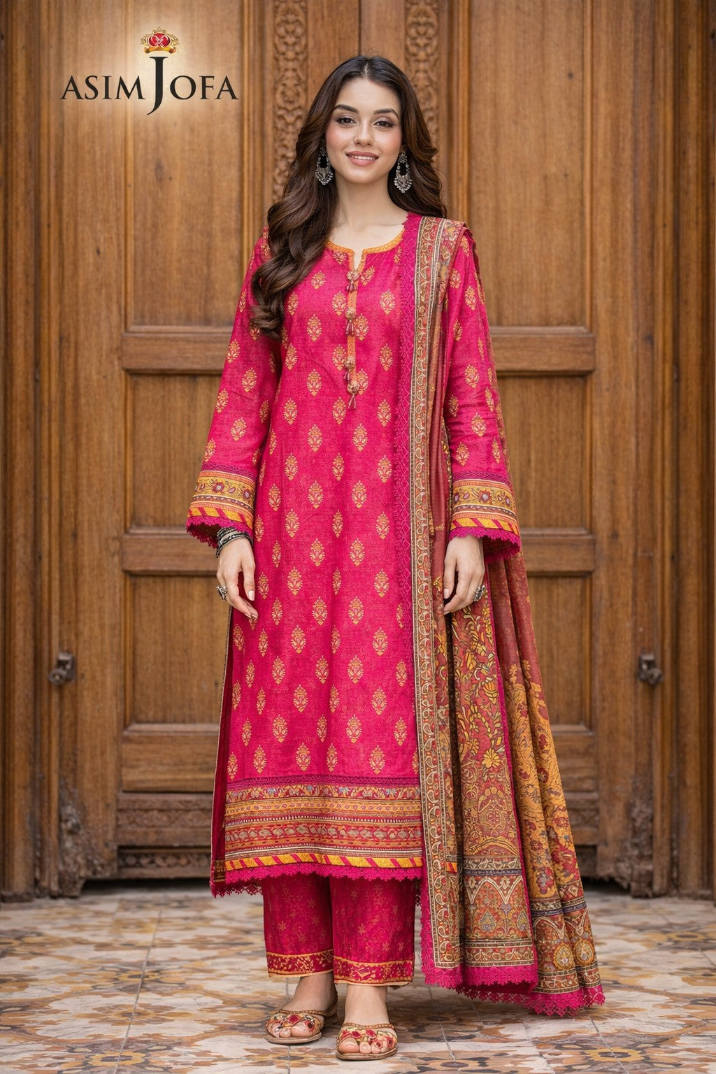 Zahra Radiance – Fuchsia Bloom 3 Piece Lawn Set