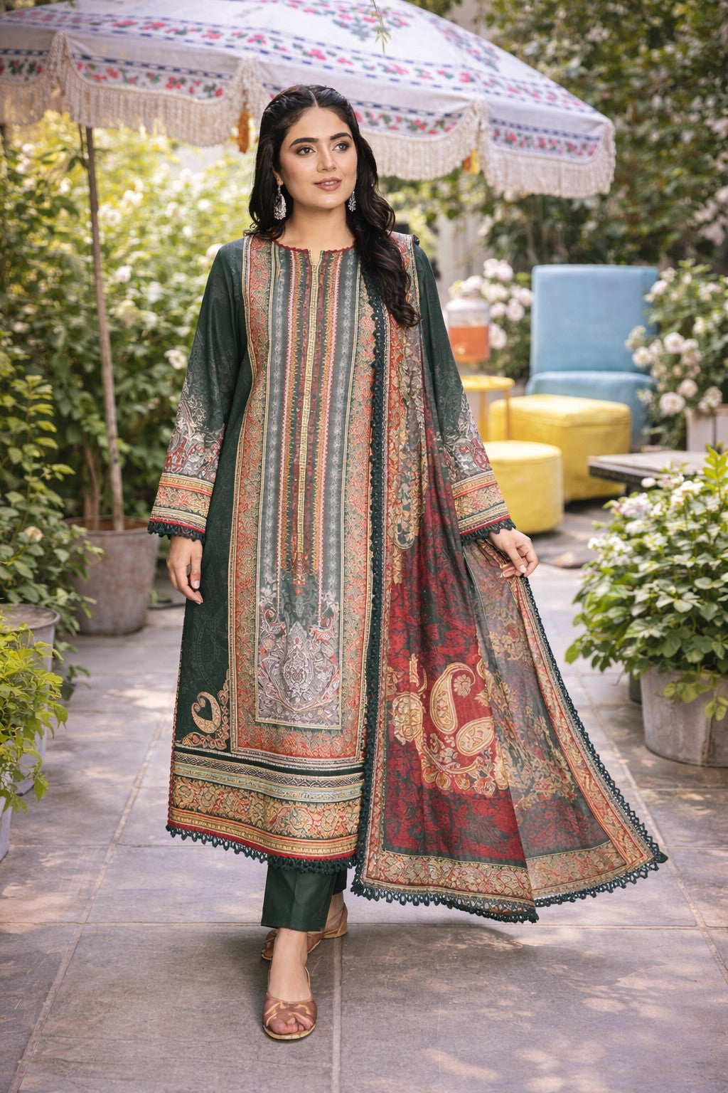 Emerald Garden Elegance – 3 Piece Lawn Collection